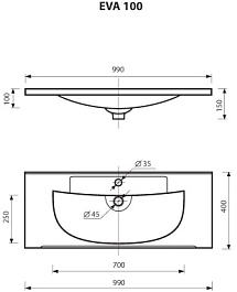 Misty Тумба с раковиной Лейла 100 3 ящика белая – фотография-4